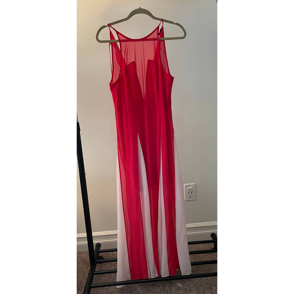 EXPRESS HIGH NECK GODET SLEEVELESS MAXI DRESS